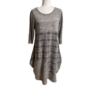 Luca Vanucci  Made In Italy plaid  bubble hem sweater dress